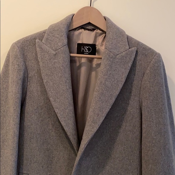 HiSO Canada Mens Grey Topcoat Italian Cashmere - Picture 2 of 5